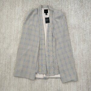 NWT Forever 21 Plaid Jacket Blazer Cape M